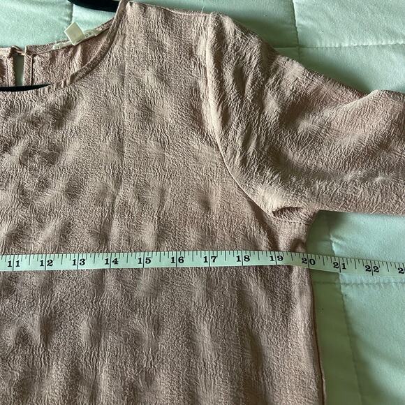 Women's Logenlook Mod Pink 3/4 sleeve short ruffle style dress SZ L flowy comfy - Picture 7 of 10